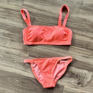 Bright Coral waffle bikini.